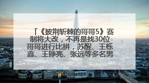 《披荆斩棘的哥哥5》赛制将大改，不再是找30位哥哥进行比拼，苏醒、王栎鑫、王铮亮、张远等多名男团选手被曝将参加