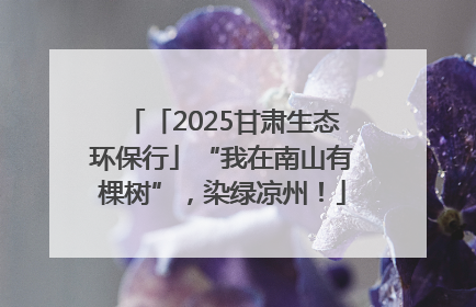「2025甘肃生态环保行」“我在南山有棵树”，染绿凉州！
