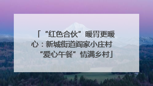 “红色合伙”暖胃更暖心：新城街道阎家小庄村“爱心午餐”情满乡村