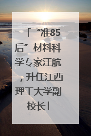 “准85后”材料科学专家汪航，升任江西理工大学副校长