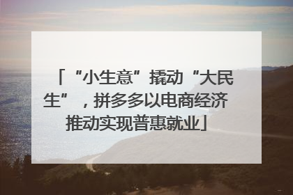 “小生意”撬动“大民生”，拼多多以电商经济推动实现普惠就业