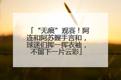 “无痕”观赛！阿连和阿苏握手言和，球迷们挥一挥衣袖，不留下一片云彩