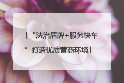 “法治盾牌+服务快车”打造优质营商环境
