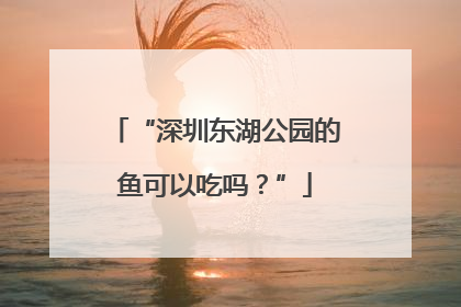 “深圳东湖公园的鱼可以吃吗？”