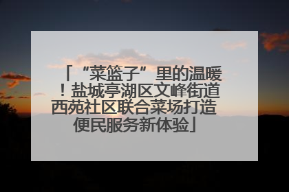 “菜篮子”里的温暖！盐城亭湖区文峰街道西苑社区联合菜场打造便民服务新体验