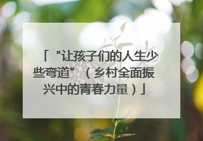 “让孩子们的人生少些弯道”（乡村全面振兴中的青春力量）