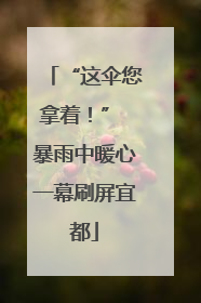 “这伞您拿着！” 暴雨中暖心一幕刷屏宜都
