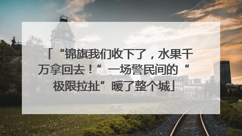 “锦旗我们收下了，水果千万拿回去！”一场警民间的“极限拉扯”暖了整个城