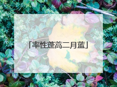 率性蓬蒿二月蓝