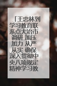 王忠林到学习教育联系点大冶市调研 加压加力 从严从实 确保深入贯彻中央八项规定精神学习教育取得实效