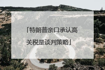特朗普亲口承认高关税是谈判策略