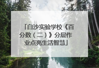 白沙实验学校《百分数（二）》分层作业点亮生活智慧