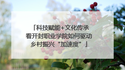 科技赋能+文化传承 看开封职业学院如何驱动乡村振兴“加速度”