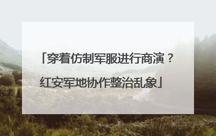 穿着仿制军服进行商演？红安军地协作整治乱象