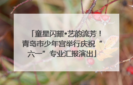 童星闪耀•艺韵流芳！青岛市少年宫举行庆祝“六一”专业汇报演出