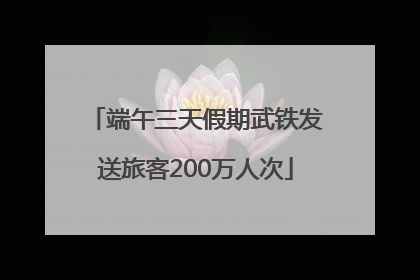 端午三天假期武铁发送旅客200万人次