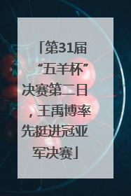 第31届“五羊杯”决赛第二日，王禹博率先挺进冠亚军决赛