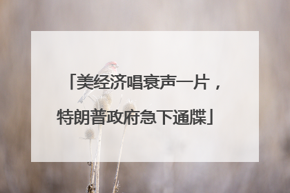 美经济唱衰声一片，特朗普政府急下通牒