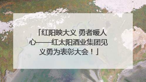 红阳映大义 勇者暖人心——红太阳酒业集团见义勇为表彰大会！