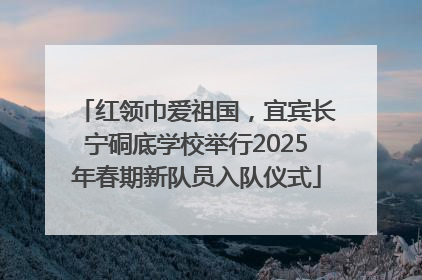 红领巾爱祖国，宜宾长宁硐底学校举行2025年春期新队员入队仪式