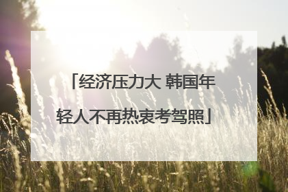 经济压力大 韩国年轻人不再热衷考驾照