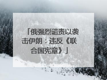 俄强烈谴责以袭击伊朗：违反《联合国宪章》