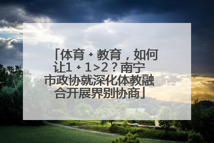 体育﹢教育，如何让1﹢1>2？南宁市政协就深化体教融合开展界别协商