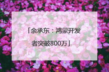 余承东：鸿蒙开发者突破800万