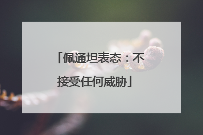 佩通坦表态：不接受任何威胁