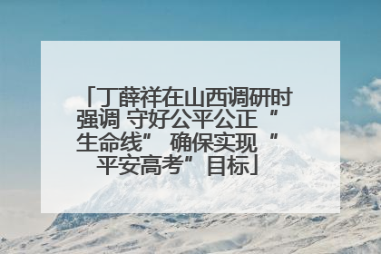 丁薛祥在山西调研时强调 守好公平公正“生命线” 确保实现“平安高考”目标