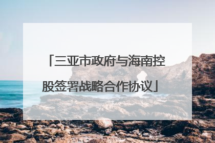 三亚市政府与海南控股签署战略合作协议