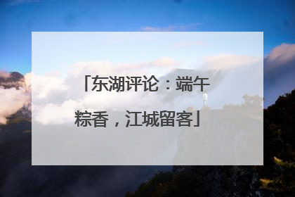 东湖评论：端午粽香，江城留客