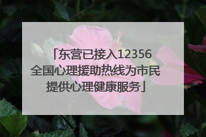 东营已接入12356全国心理援助热线为市民提供心理健康服务