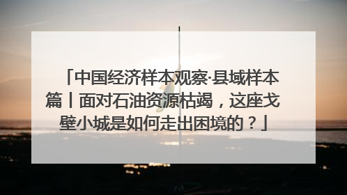 中国经济样本观察·县域样本篇丨面对石油资源枯竭，这座戈壁小城是如何走出困境的？