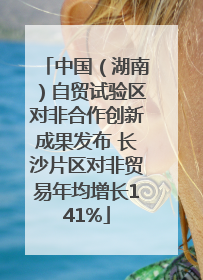 中国（湖南）自贸试验区对非合作创新成果发布 长沙片区对非贸易年均增长141%
