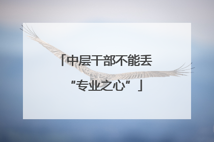 中层干部不能丢“专业之心”