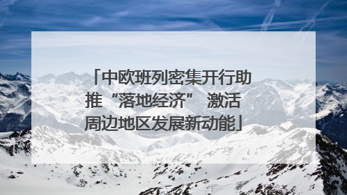 中欧班列密集开行助推“落地经济” 激活周边地区发展新动能
