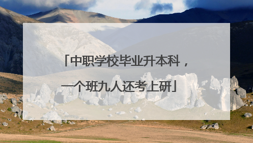 中职学校毕业升本科，一个班九人还考上研