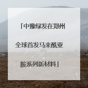 中豫绿发在郑州全球首发马来酰亚胺系列新材料
