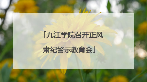 九江学院召开正风肃纪警示教育会