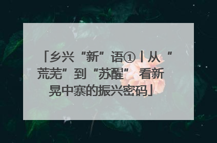乡兴“新”语①丨从“荒芜”到“苏醒” 看新晃中寨的振兴密码