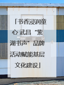书香浸润童心 武昌“紫湖书声”品牌活动赋能基层文化建设