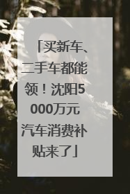 买新车、二手车都能领！沈阳5000万元汽车消费补贴来了