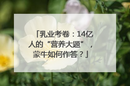 乳业考卷：14亿人的“营养大题”，蒙牛如何作答？