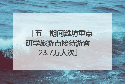 五一期间潍坊重点研学旅游点接待游客23.7万人次