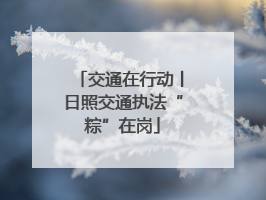 交通在行动丨日照交通执法“粽”在岗