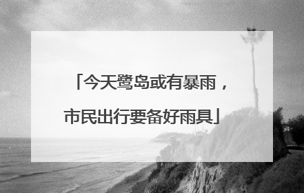 今天鹭岛或有暴雨，市民出行要备好雨具