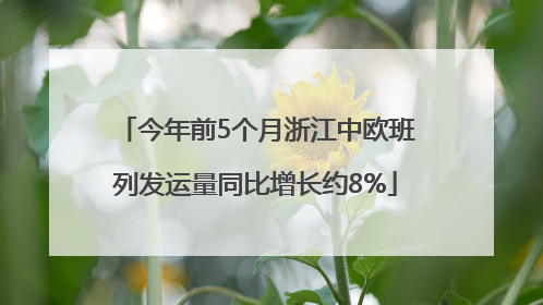 今年前5个月浙江中欧班列发运量同比增长约8%