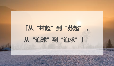 从“村超”到“苏超”，从“追球”到“追求”