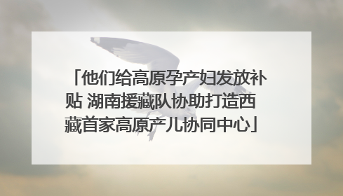 他们给高原孕产妇发放补贴 湖南援藏队协助打造西藏首家高原产儿协同中心
